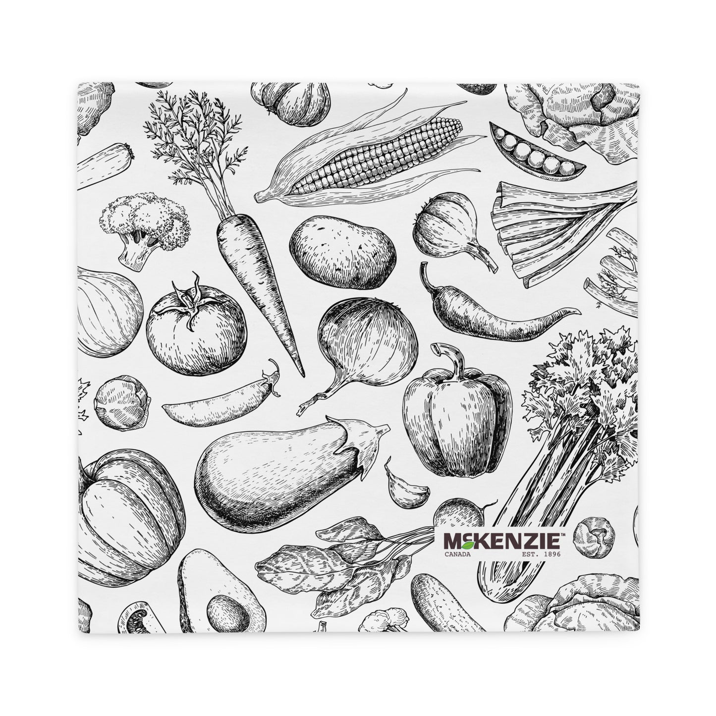 Allover Veggies Pillow case 18"x18" & 22"x22"