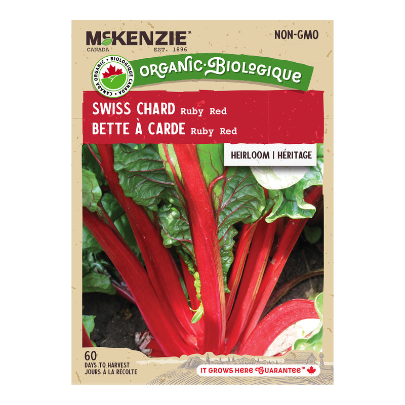 Organic Swiss Chard Seeds, Ruby Red McKenzie Seeds