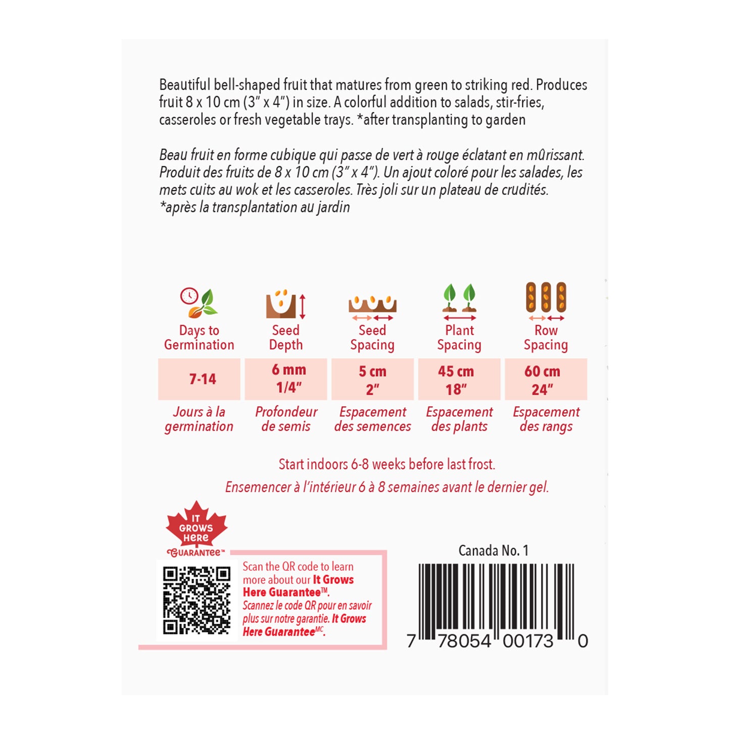 Pepper, Red Bell Seeds