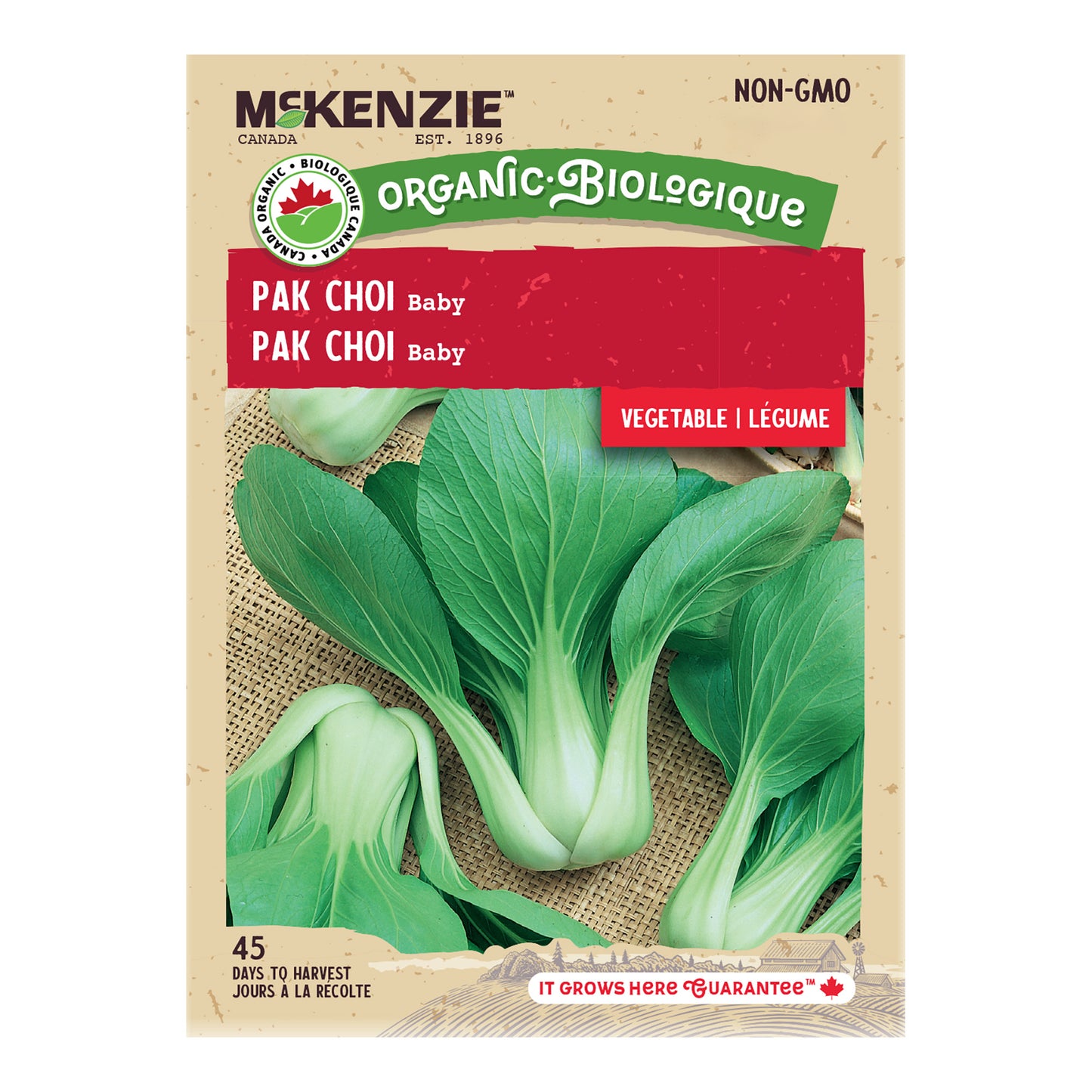 Organic Pak Choi Seeds, Baby