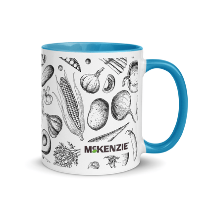 Blue Allover Veggies Ceramic Mug Gif
