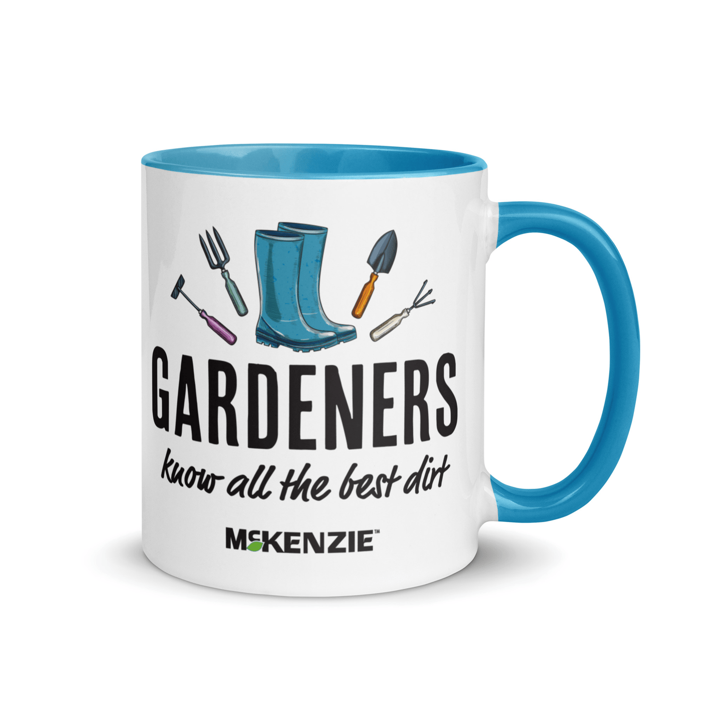 "Gardner's Know All the Best Dirt" Blue Mug Gif