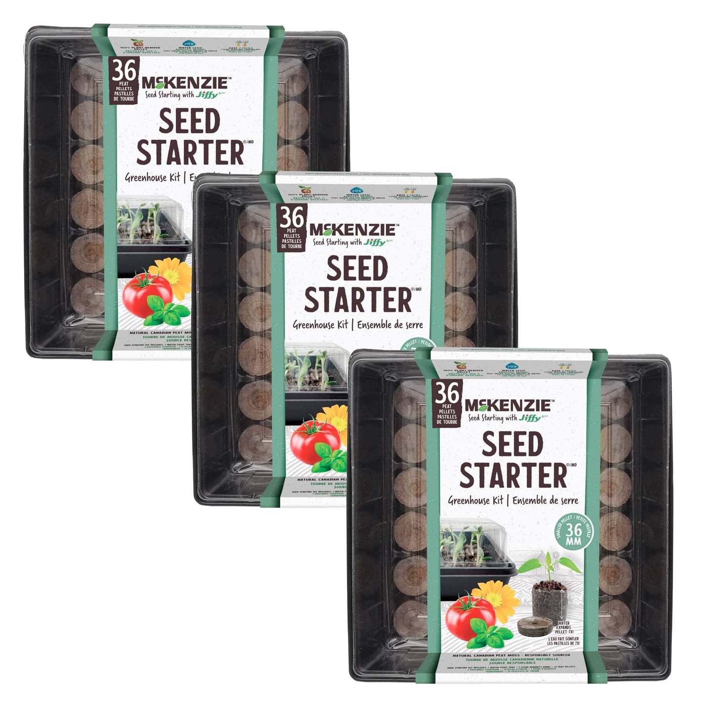 Jiffy Seed Starting Kit, 36 Cell 36mm Peat Pellets