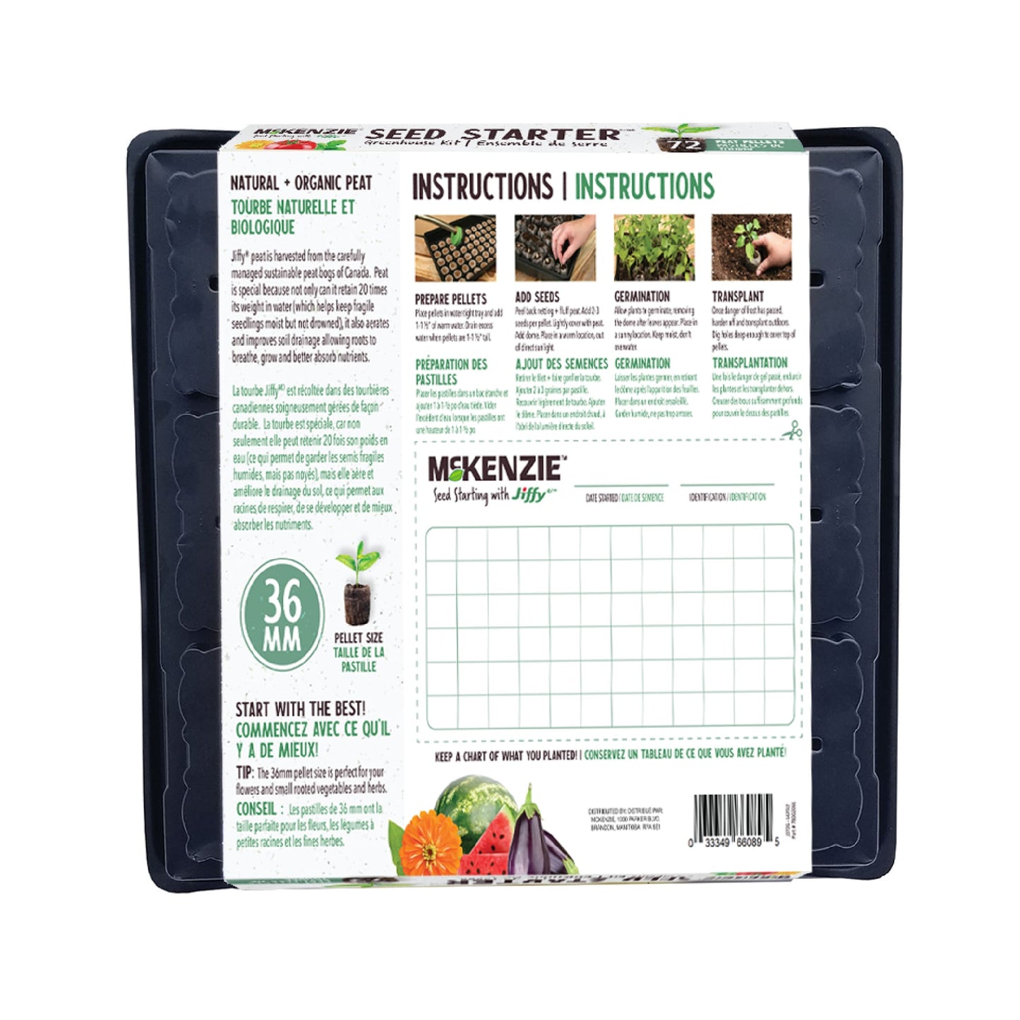 Jiffy Seed Starting Kit, 36 Cell 36mm Peat Pellets