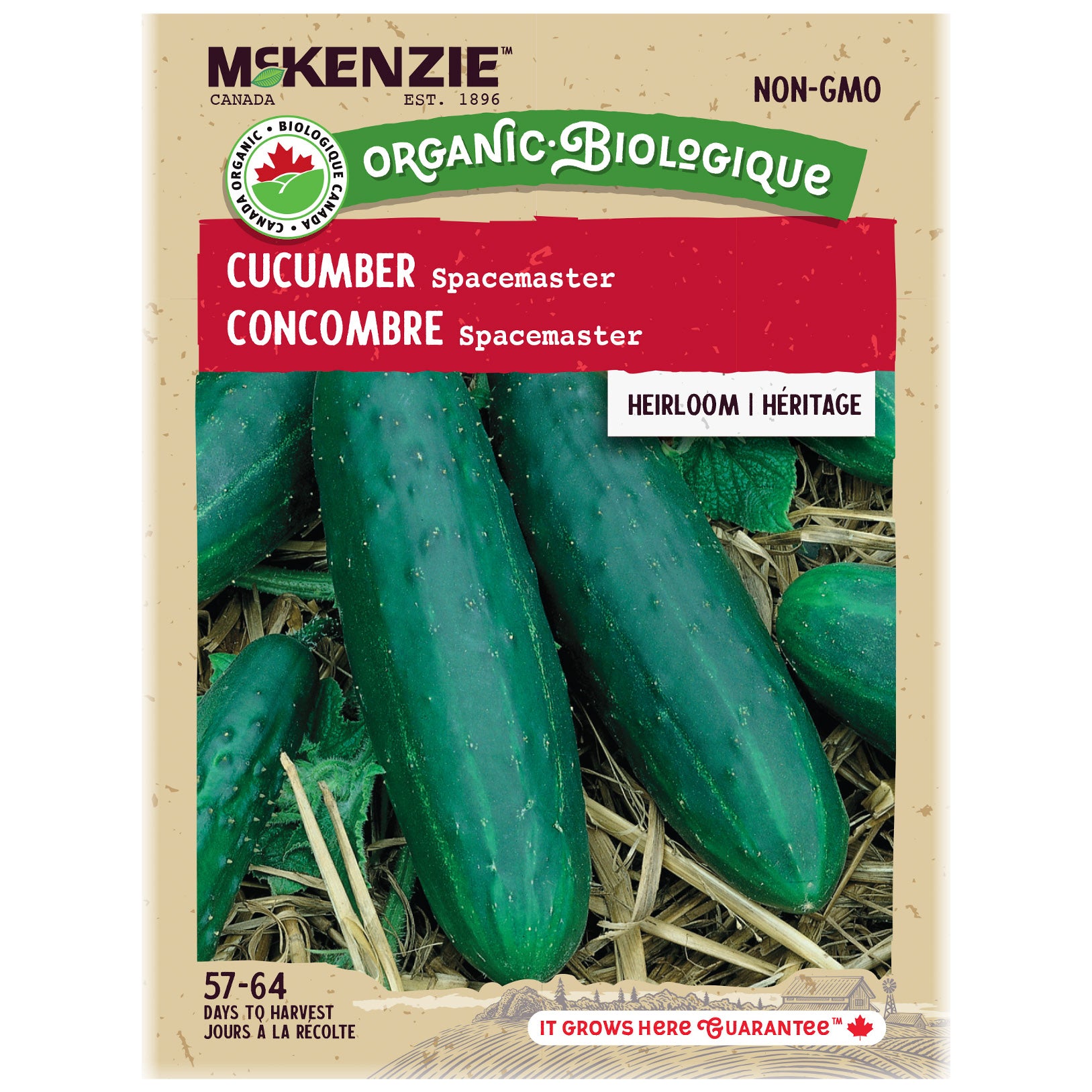 McKenzie Organic cucumber seed packet on a white background