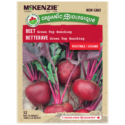 Beet seed packet with McKenzie branding and images of beets on a beige background