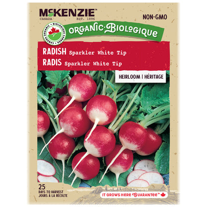Radish, Sparkler White Tip Organic Seeds
