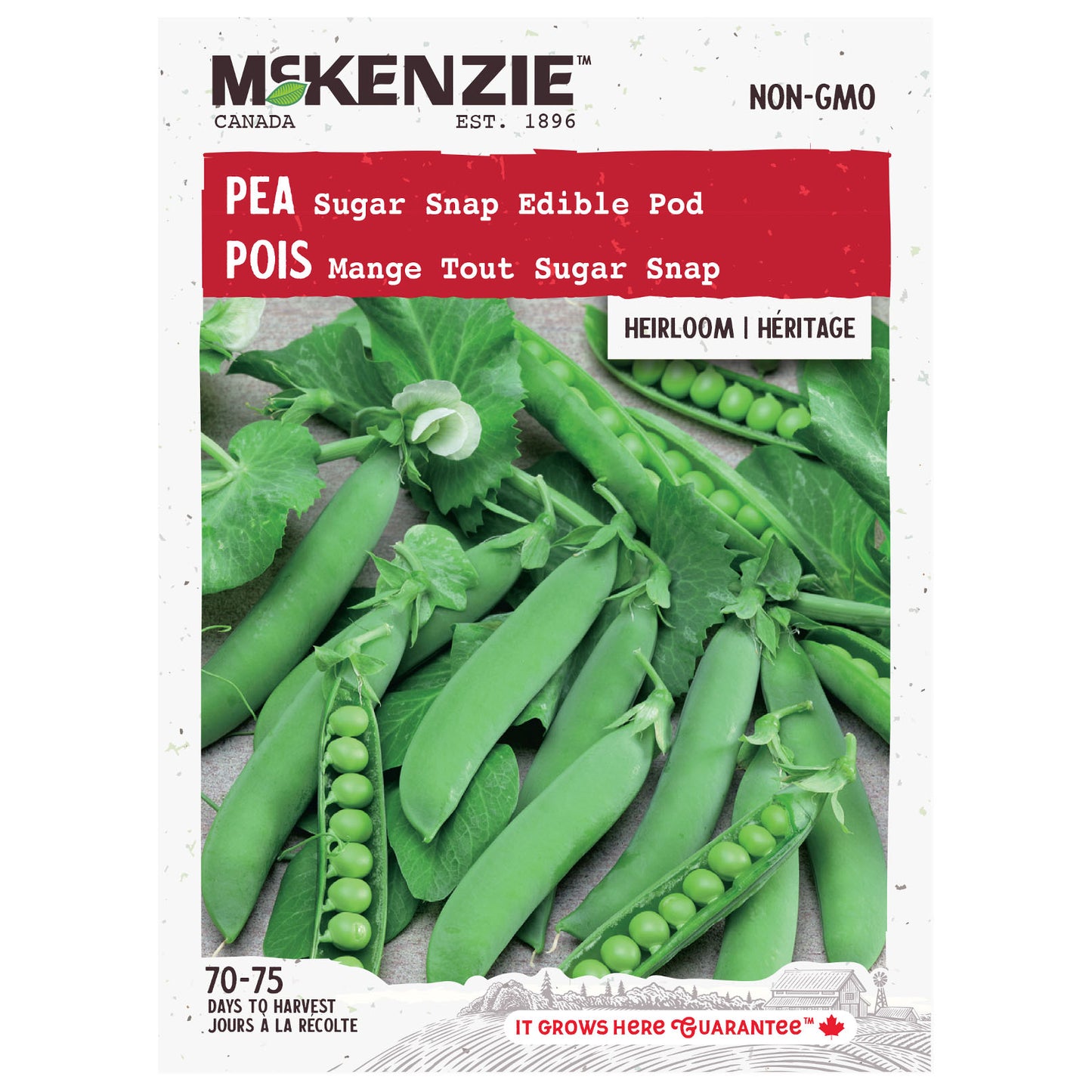 Mckenzie pea seed packet with green peas and brand logo