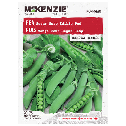Mckenzie pea seed packet with green peas and brand logo