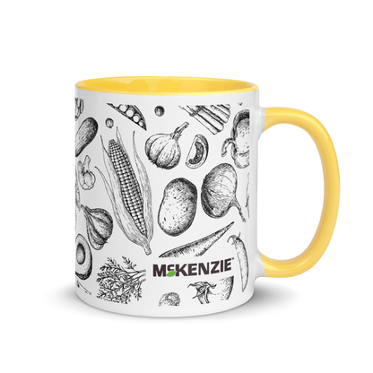 Yellow Allover Veggies Ceramic Mug Gif