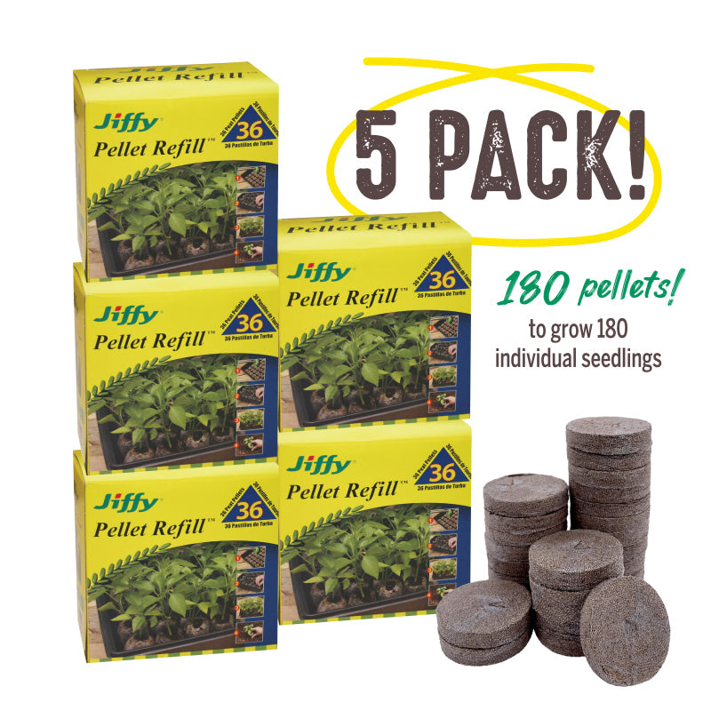 Jiffy 36mm Expanding Peat Pellet Refills, 36 Pack - Pack of 5 boxes
