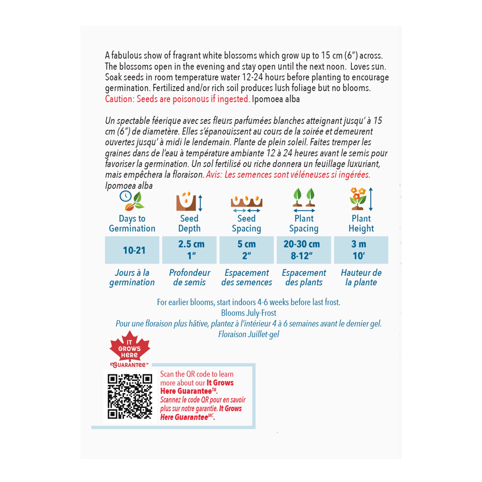 moonflower seeds planting instructions Buy Moonflower Flower Seed Online