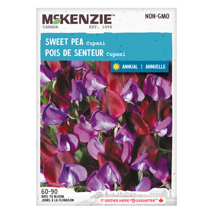 Mckenzie brand sweet pea seed packet