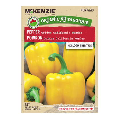 Pepper, Golden California Wonder Organic Seeds