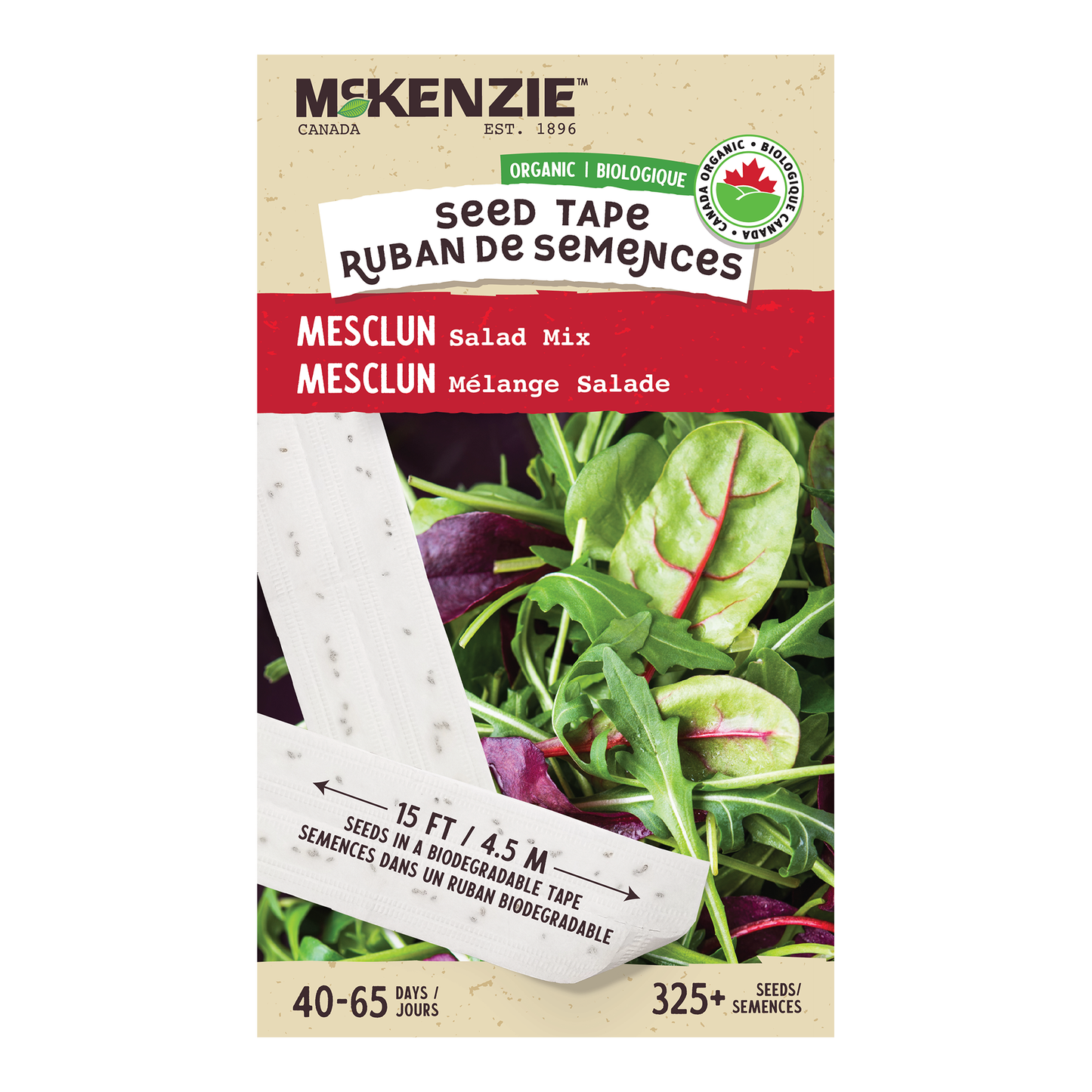 Organic Mesclun Gourmet Greens Mix Seed Tape