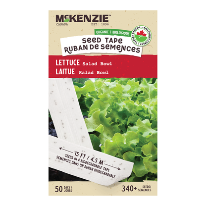 Organic Lettuce Seed Tape, Salad Bowl