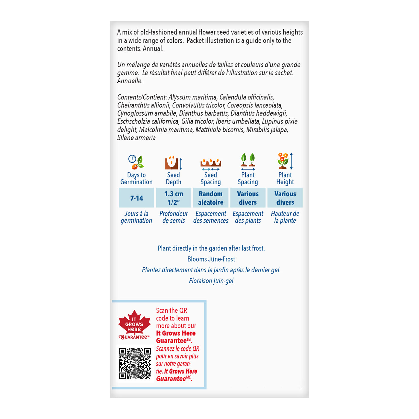 Old Fashioned Flower Garden Mix Seeds Jumbo Pack McKenzie Seeds