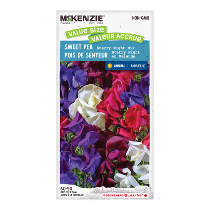 Sweet Pea, Starry Night Mix Value Size Seeds